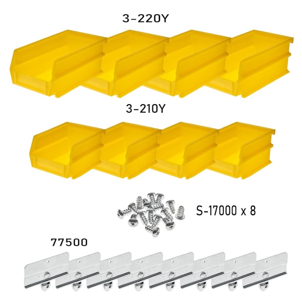 Polypropylene Polypropylene Bin Kit, Yellow